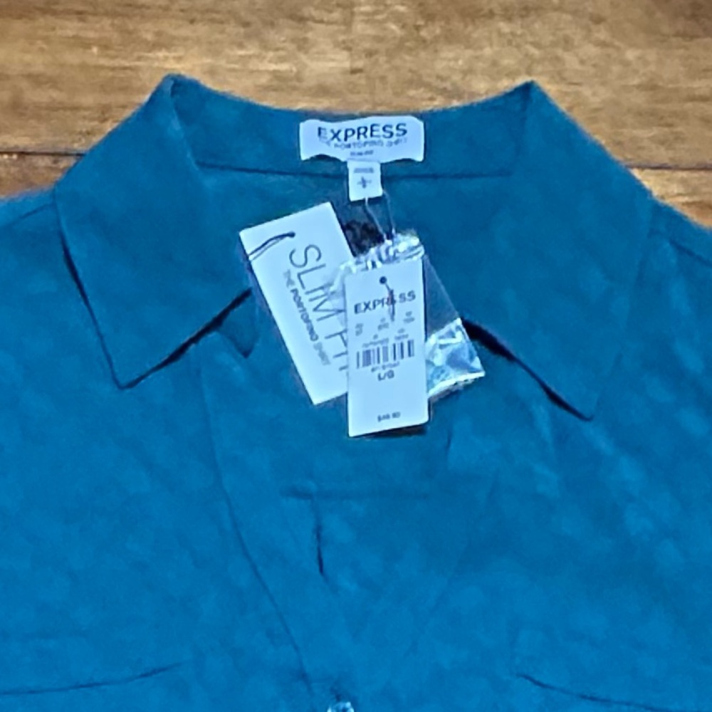 Express Slim Fit Portofino Blouse - Picture 6 of 6